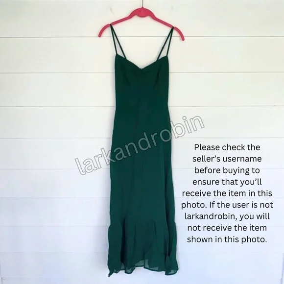 NEW Reformation Emersyn Dress Emerald 2 - Picture 9 of 17